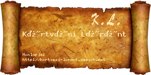 Körtvési Lóránt névjegykártya