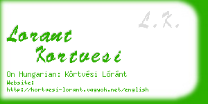 lorant kortvesi business card